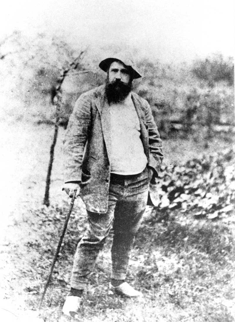Fotografia Claude Moneta v záhrade v Giverny