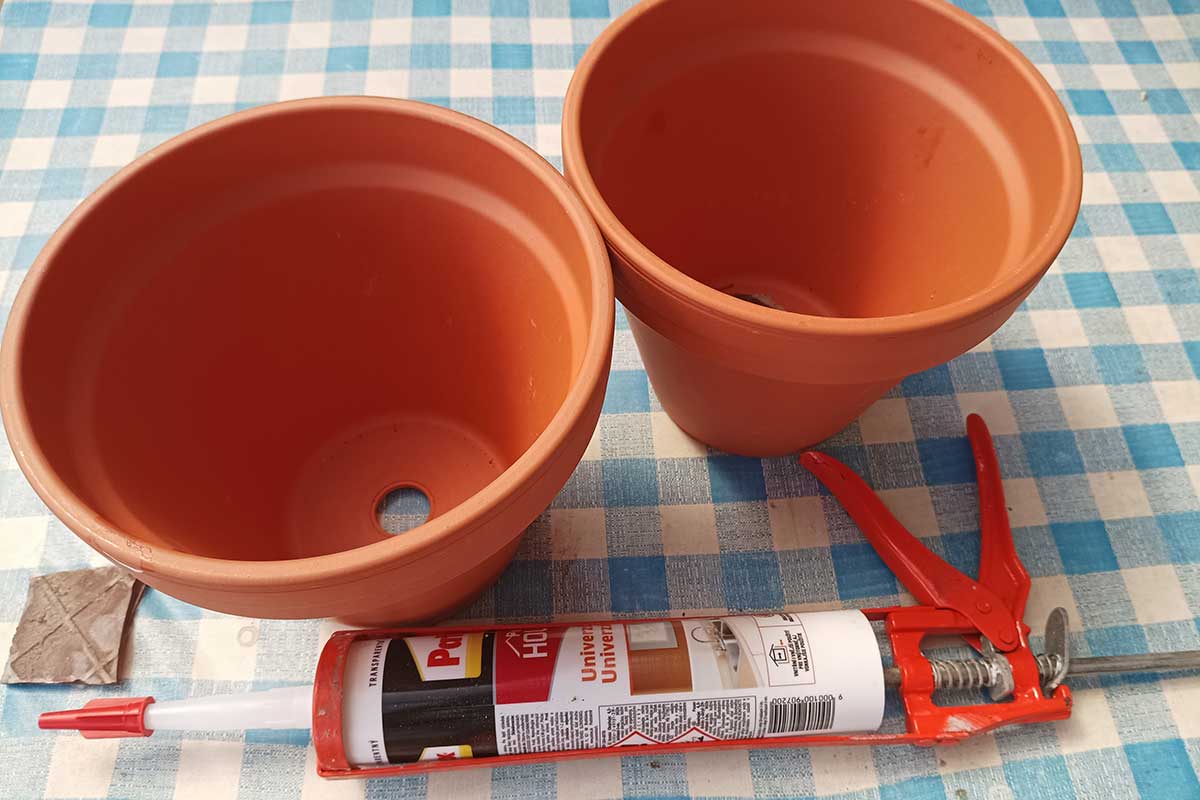 Materiál a náradie na výrobu zavlažovacích nádob olla