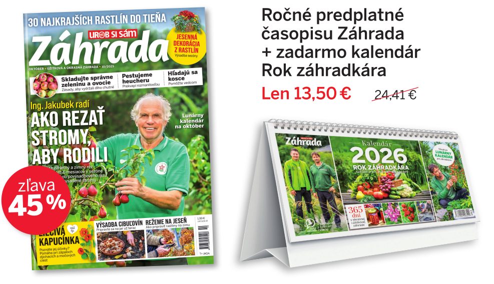 rocne predplatne casopisu Zahrada so zlavou pre clenov SZZ