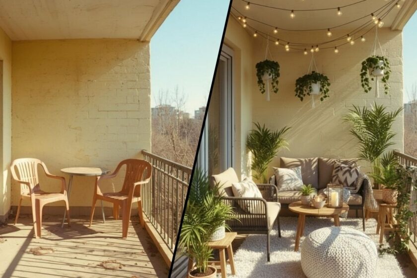 Premena balkónu so štýlovým záhradným nábytkom a rastlinami