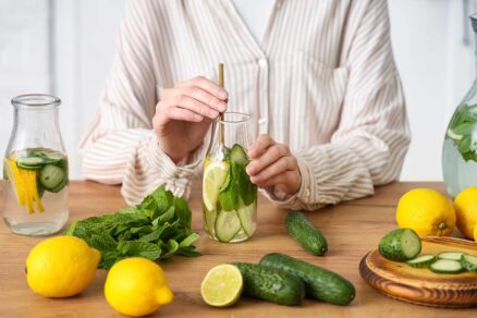 Príprava domácej letnej limonády s bylinkami