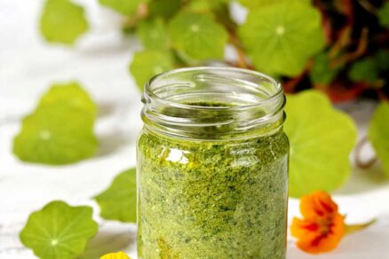 Pesto z listov a kvetov kapucínky